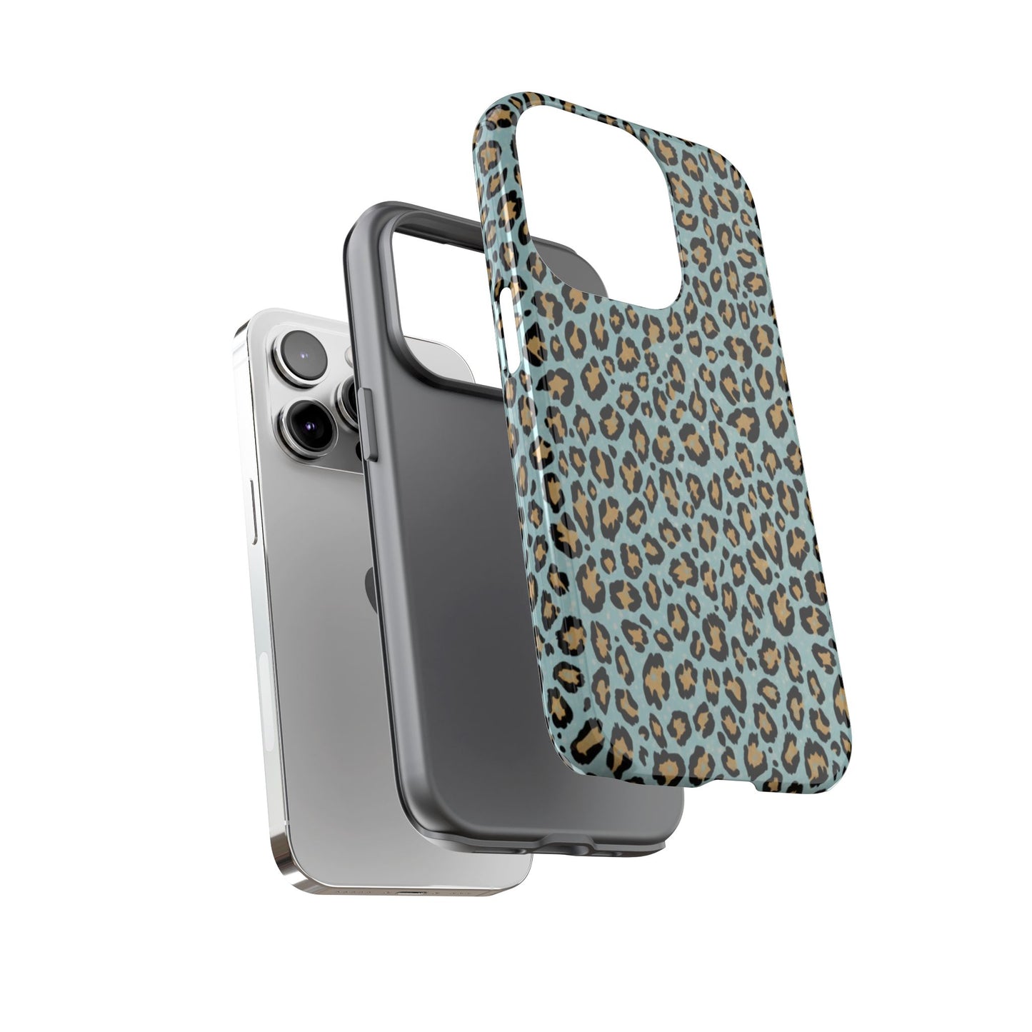Leopard Print Tough Phone Case - Blue Cheetah Protective Cover