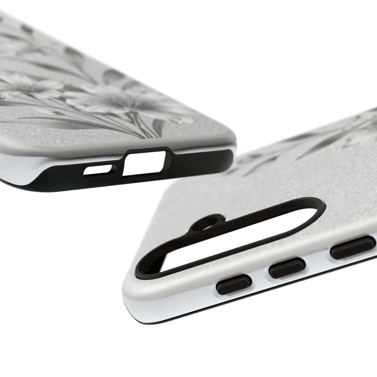 Floral Monochrome Phone Case — Elegant Black & White Lily Design