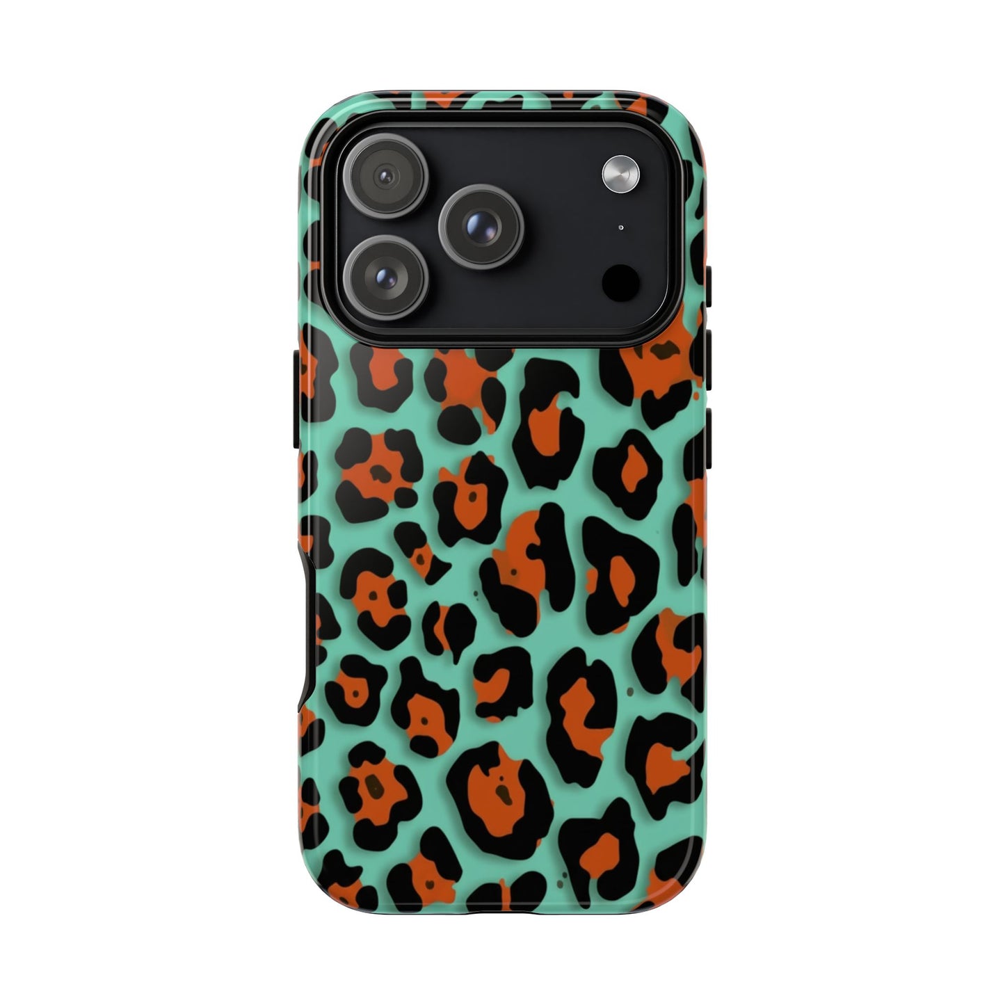 Teal & Rust Leopard Phone Case — Tough Protective Animal Print