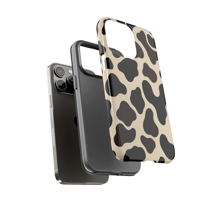 Cow Print Phone Case — Black & Cream Protective  Case
