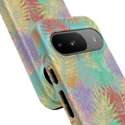 Tropical Palm Leaf Tough Phone Case – Colorful Pastel Botanical Protection