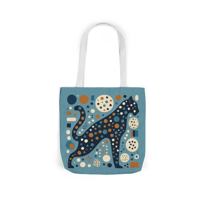 Leopard Canvas Tote — Retro Dot Pattern Eco Bag