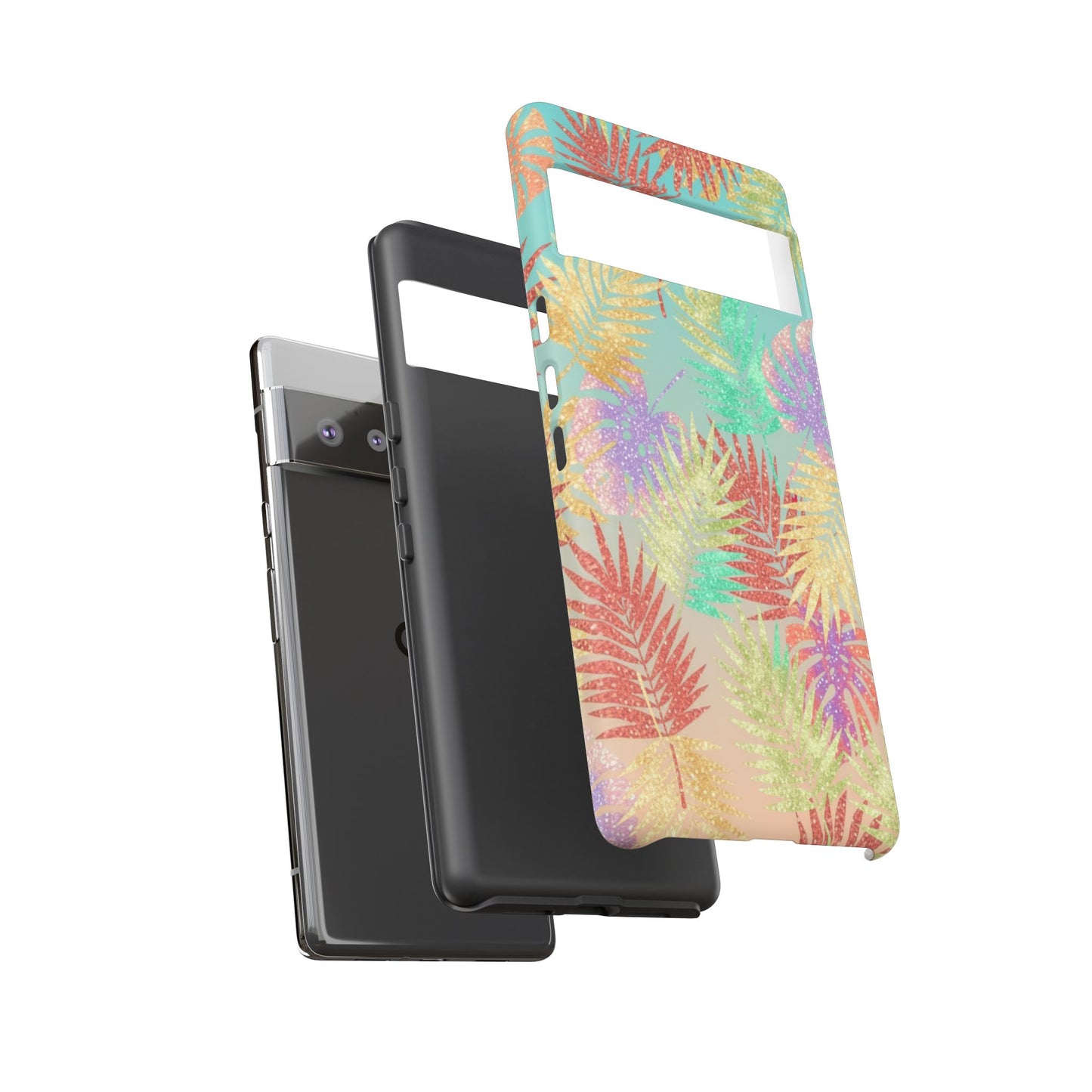 Tropical Palm Leaf Tough Phone Case – Colorful Pastel Botanical Protection