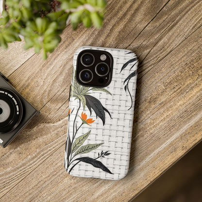 Floral Woven Tough Phone Case — Protective Botanical iPhone Cover