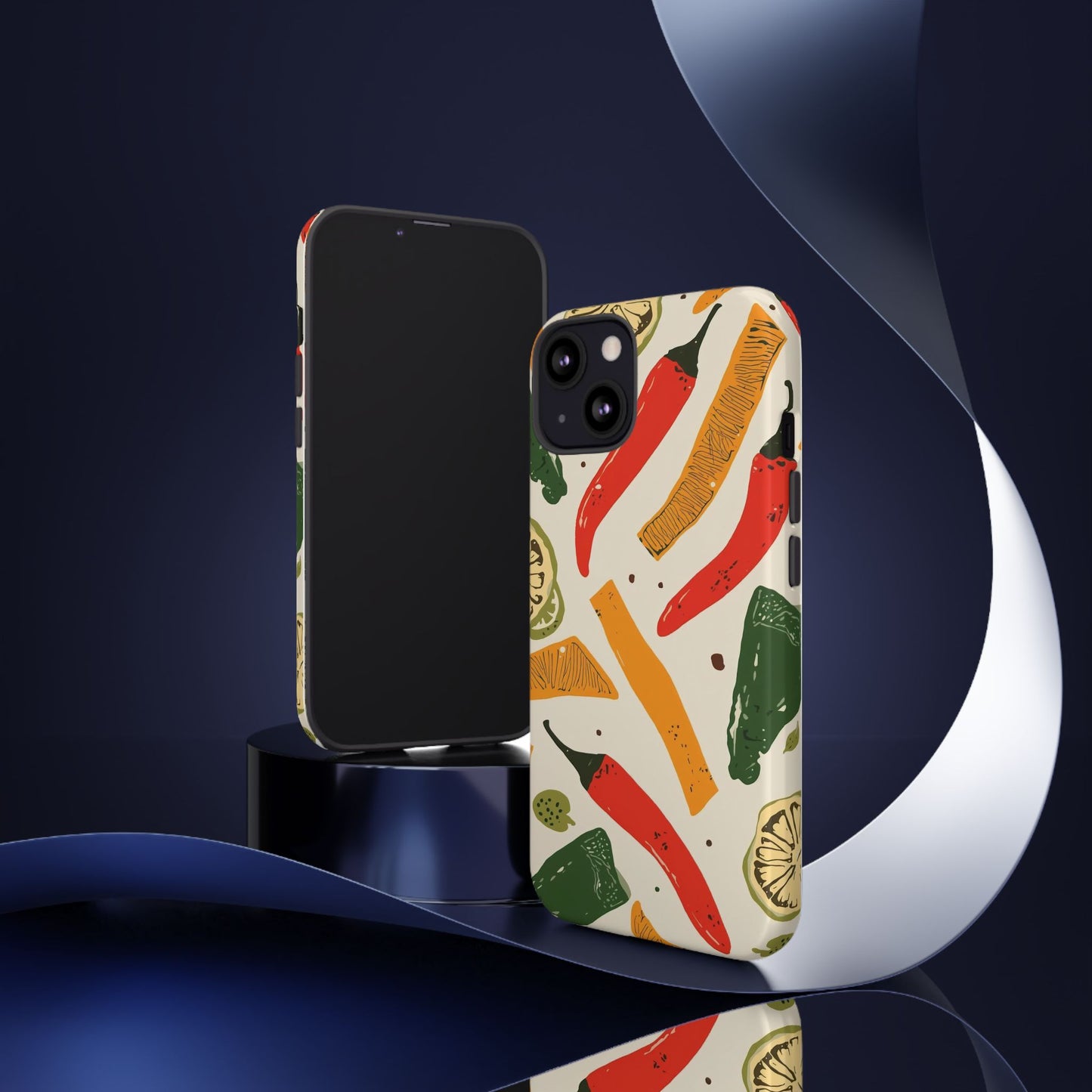 Spicy Peppers Phone Case – Colorful Chili, Lime & Citrus Pattern