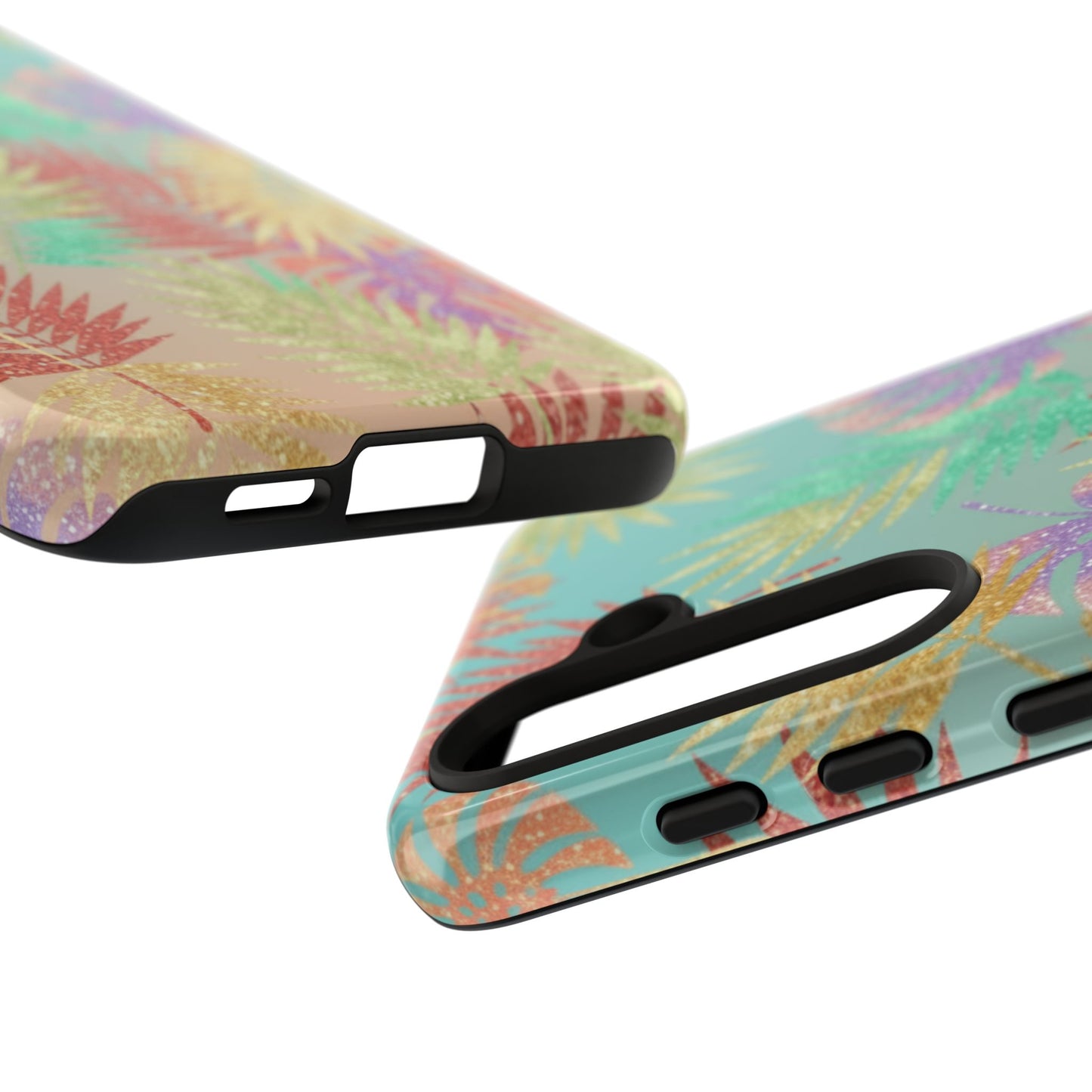 Tropical Palm Leaf Tough Phone Case – Colorful Pastel Botanical Protection
