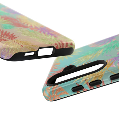Tropical Palm Leaf Tough Phone Case – Colorful Pastel Botanical Protection