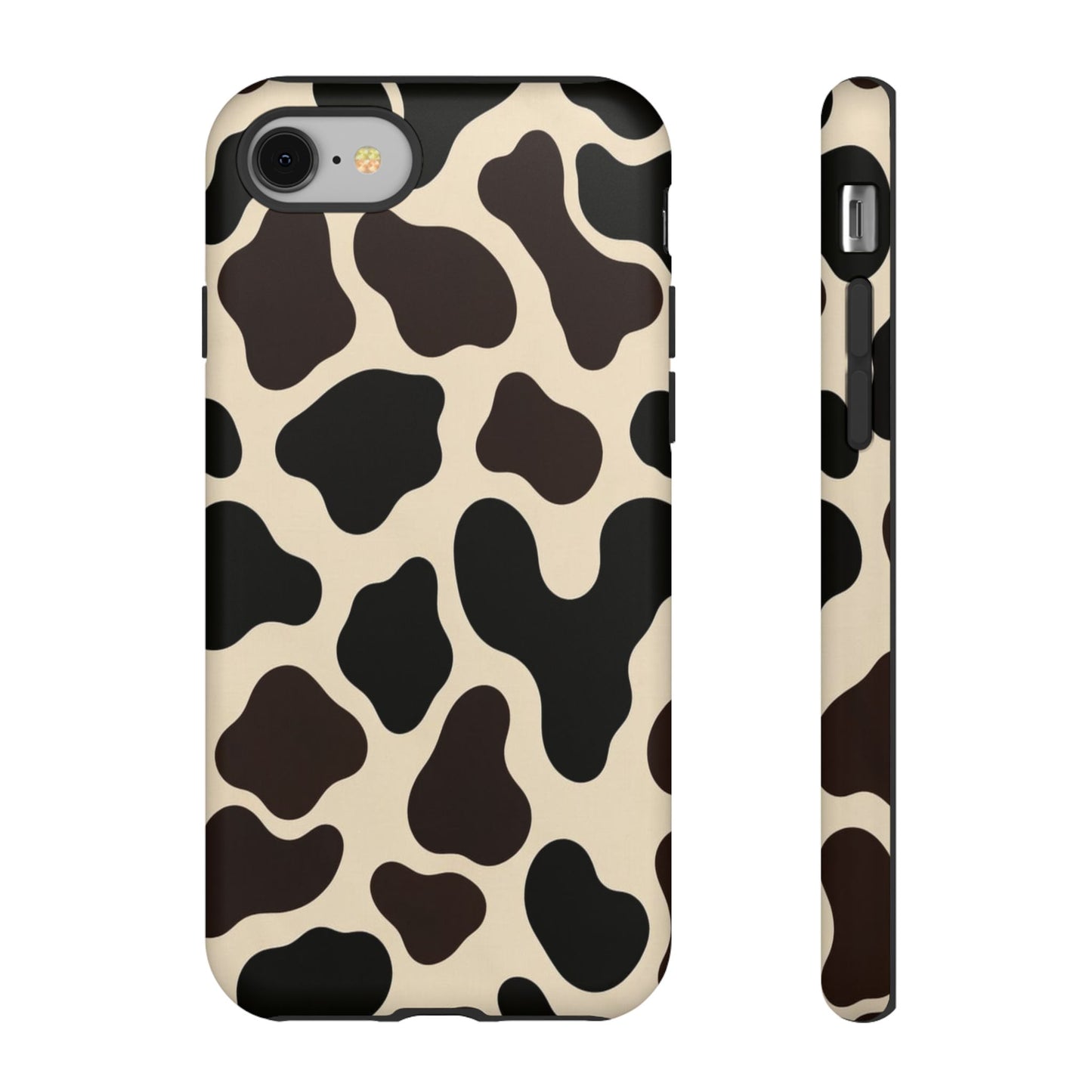 Cow Print Phone Case — Black & Cream Protective  Case