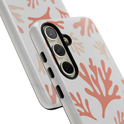 Coral Reef Pattern Tough Phone Case — Pink Beachy Protective Cover