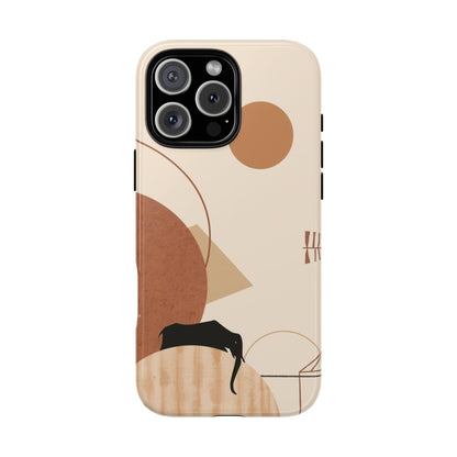 Abstract Earth Tones Phone Case — Minimal Geometric Design