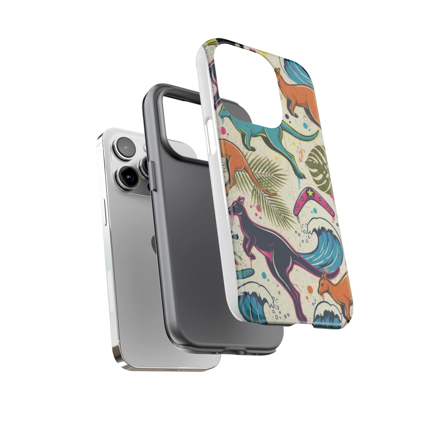 Tough Cases — Colorful Surfing Kangaroo Phone Case