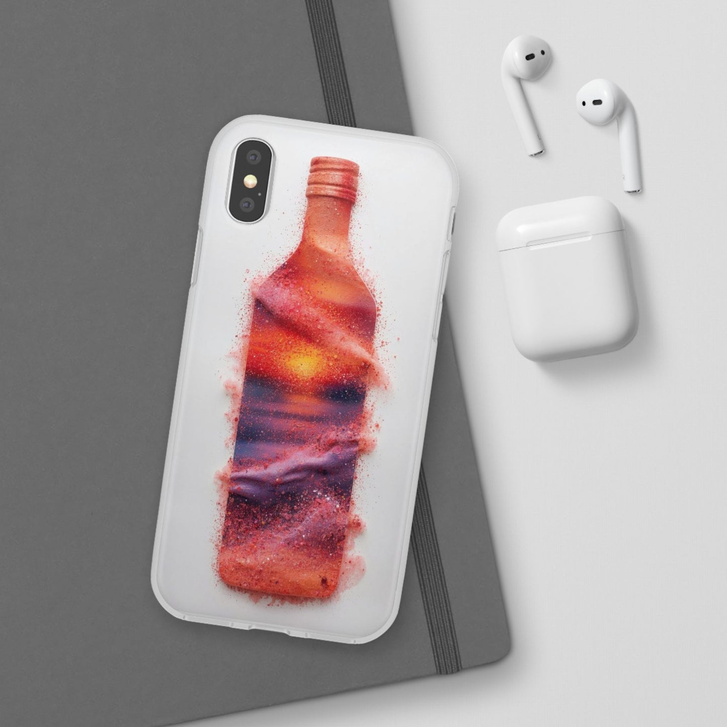 Galaxy Bottle Phone Case — Abstract Cosmic Beverage Design Flexible Case