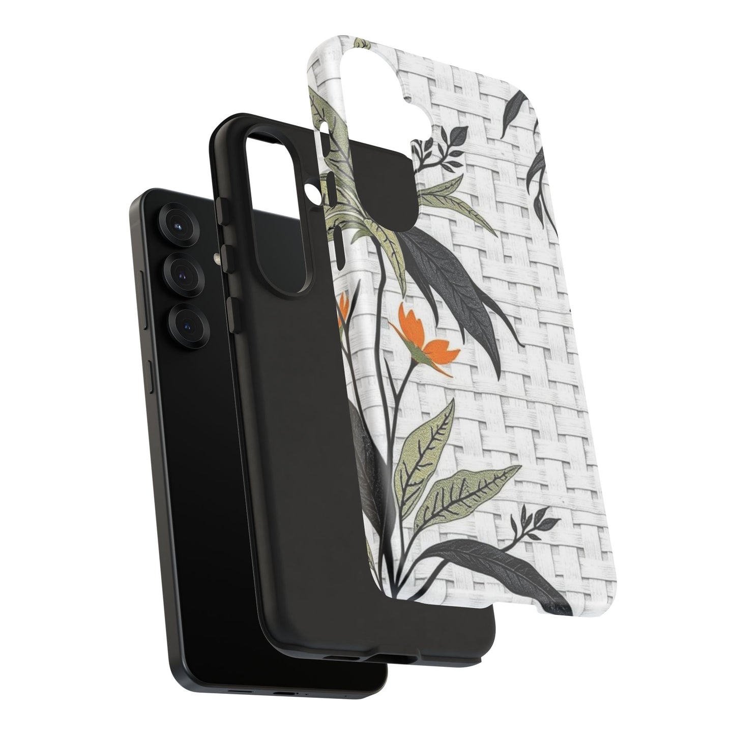 Floral Woven Tough Phone Case — Protective Botanical iPhone Cover