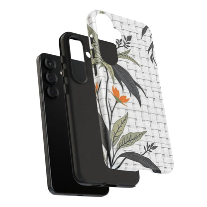 Floral Woven Tough Phone Case — Protective Botanical iPhone Cover