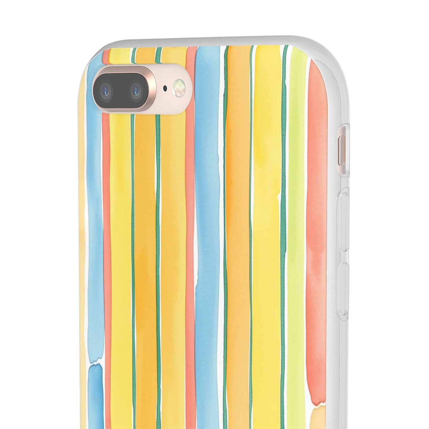 Watercolor Stripe Phone Case — Bright Pastel Vertical Stripes Protective Flexi Case