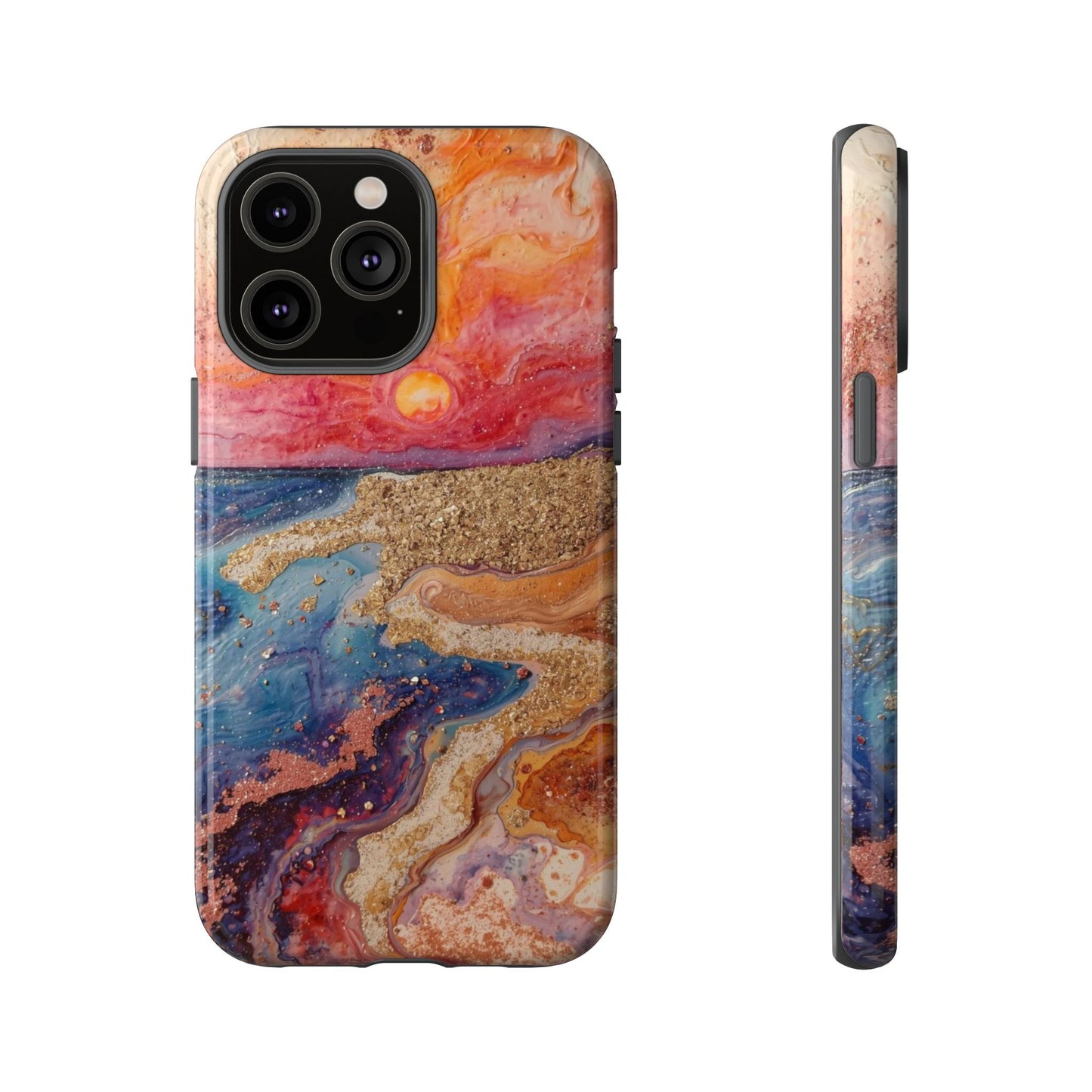Sunset Coast Phone Case — Colorful Abstract Beach Art Tough Case