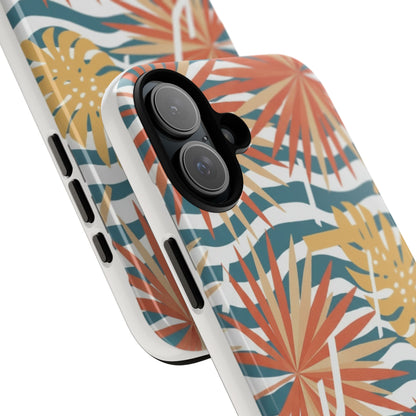 Tropical Palm Tough Phone Case – Retro Wave Floral Protective Cover