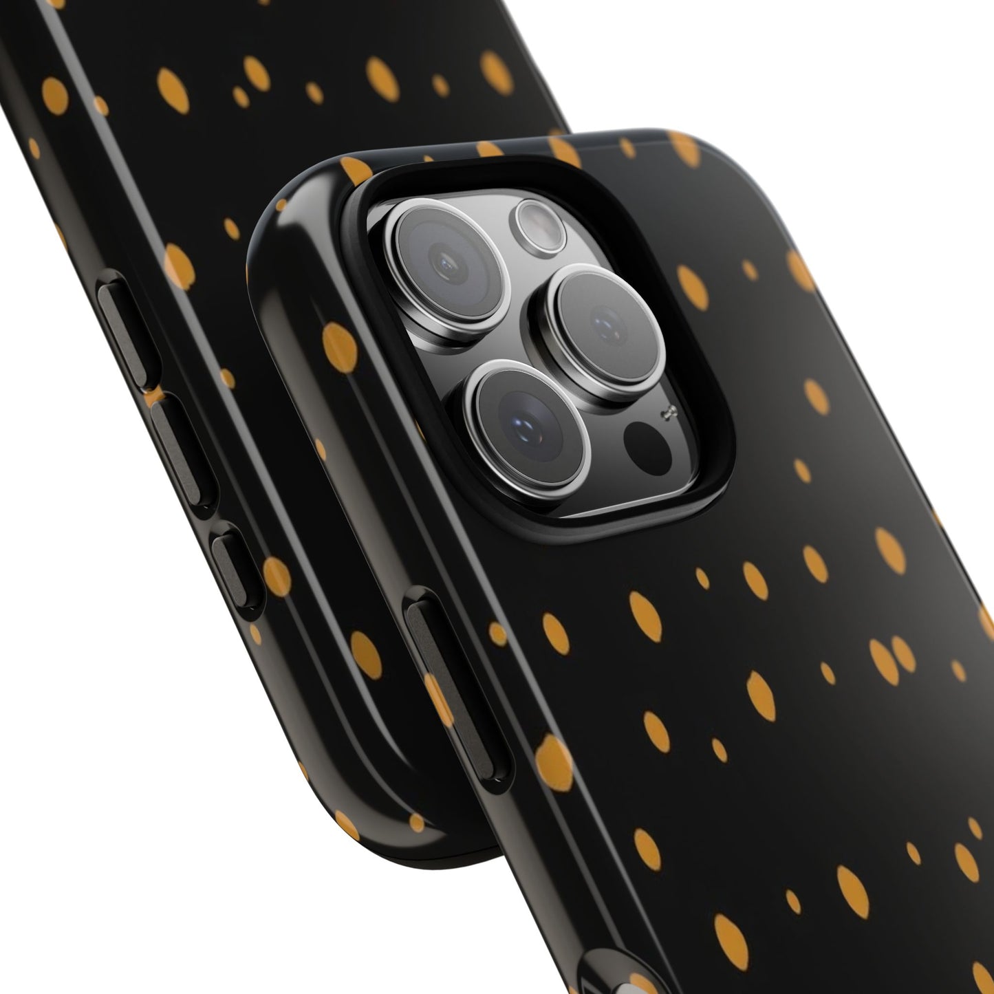 Black & Gold Dot Tough Phone Case — Protective Sparkle Pattern