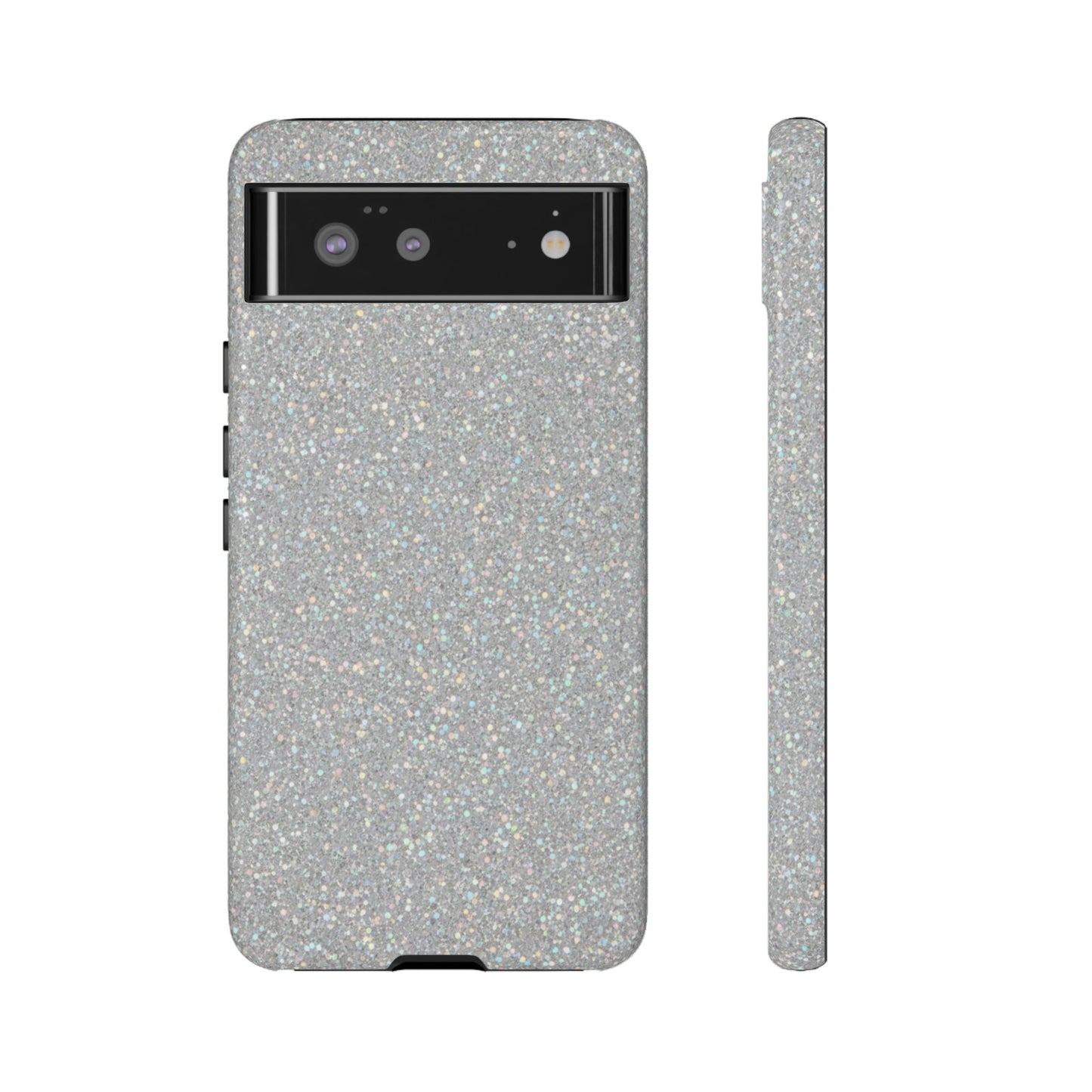 Glitter Silver Tough Phone Case — Sparkling Protective Phone Case