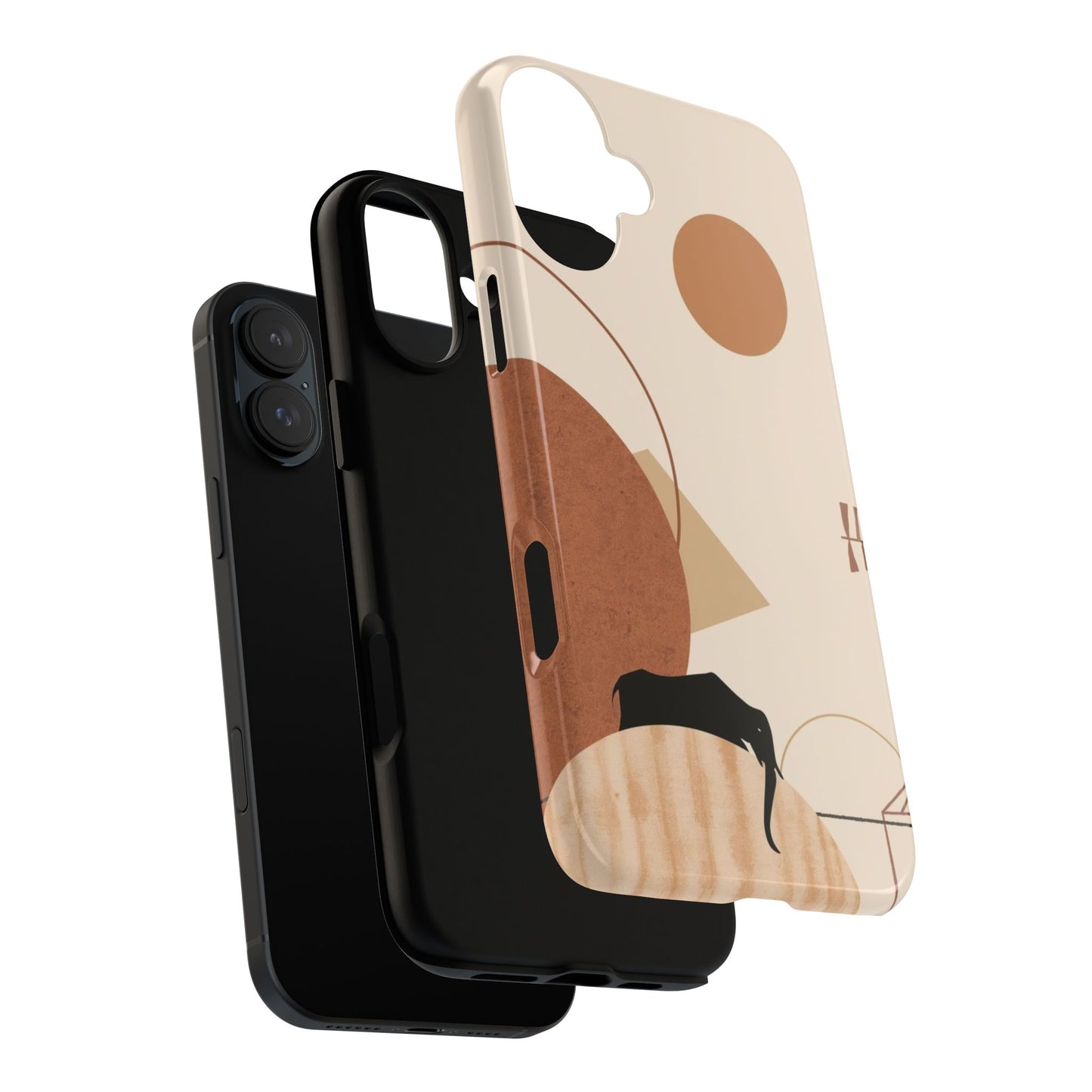 Abstract Earth Tones Phone Case — Minimal Geometric Design