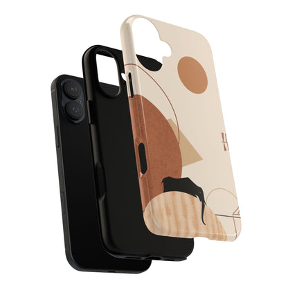 Abstract Earth Tones Phone Case — Minimal Geometric Design