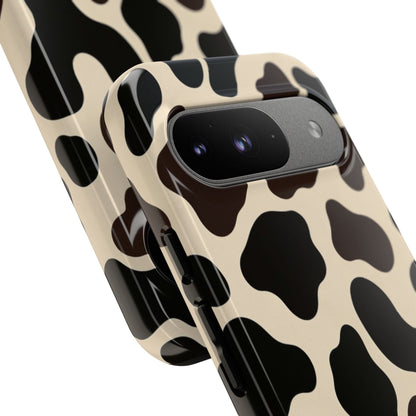 Cow Print Phone Case — Black & Cream Protective  Case