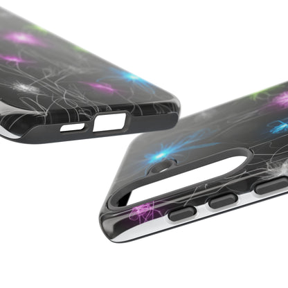 Neon Floral Tough Phone Case — Glow Flower Protective iPhone Cover