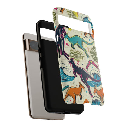 Tough Cases — Colorful Surfing Kangaroo Phone Case