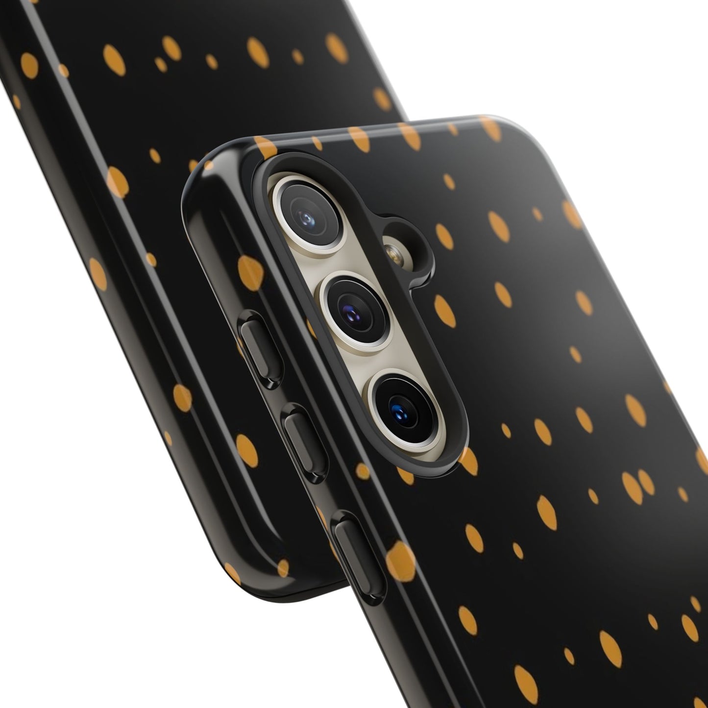 Black & Gold Dot Tough Phone Case — Protective Sparkle Pattern