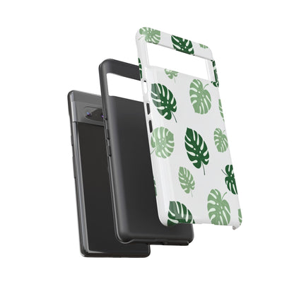 Monstera Leaf Phone Case — Tropical Green Pattern Tough Case