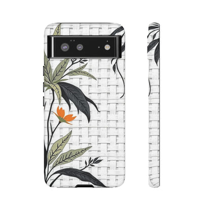 Floral Woven Tough Phone Case — Protective Botanical iPhone Cover