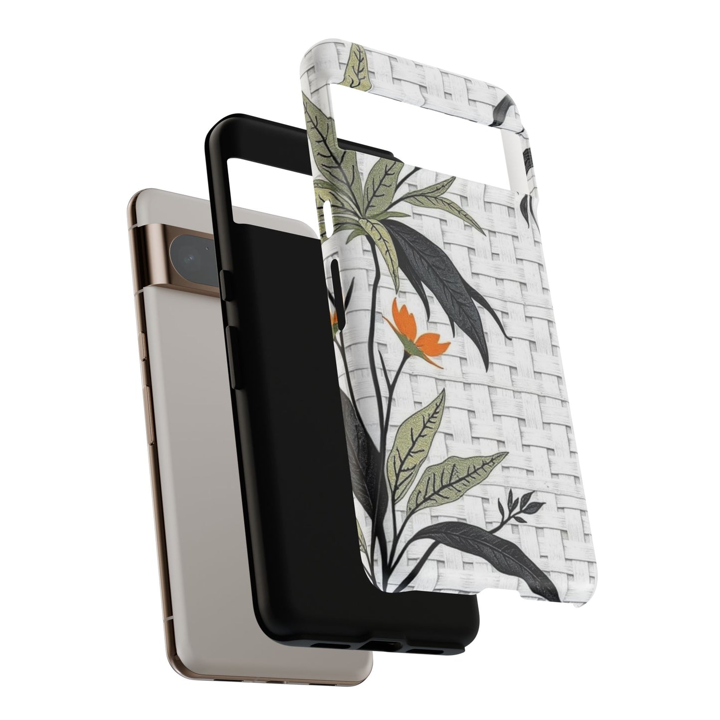 Floral Woven Tough Phone Case — Protective Botanical iPhone Cover