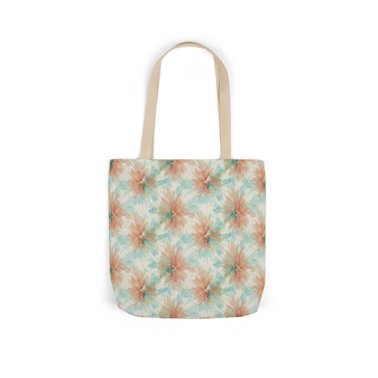 Tie-Dye Floral Canvas Tote Bag — Boho Pastel Market Tote