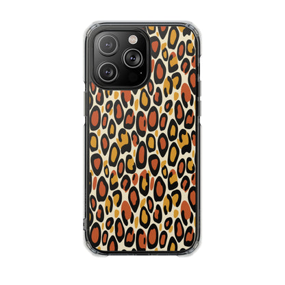Leopard Print Magnetic Clear Impact Phone Case