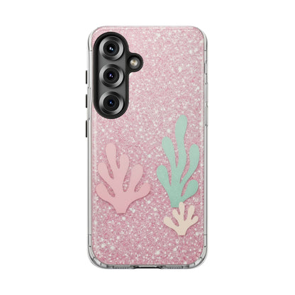 Pink Glitter Seaweed Tough Case - Sparkle Protective Phone Cover