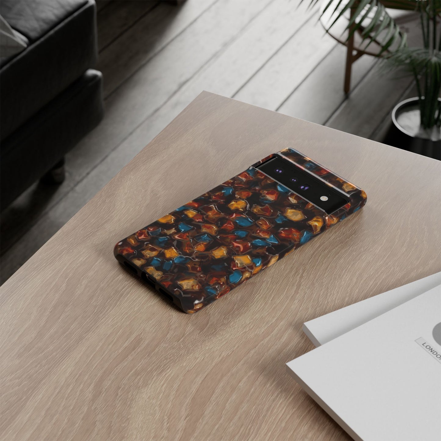 Phone Case - Amber Tortoiseshell Mosaic Protective Cover