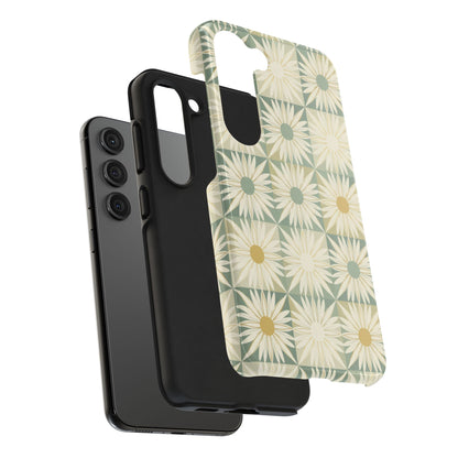 Retro Daisy Tough Phone Case — Vintage Floral Protective Cover for iPhone