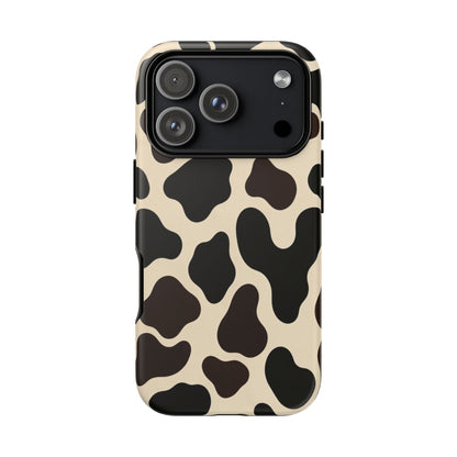Cow Print Phone Case — Black & Cream Protective  Case