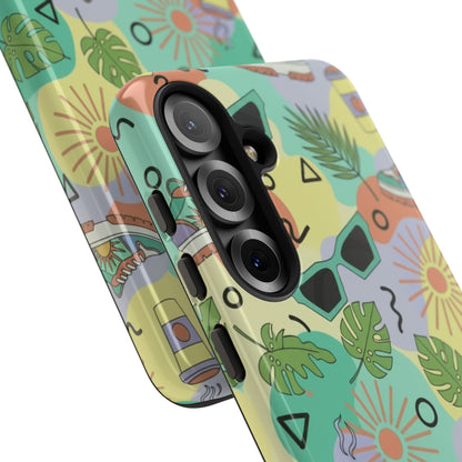 Tropical Summer Phone Case — Retro Sunglasses, Sneakers & Palm Pattern