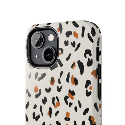 Leopard Print Tough Phone Case — Stylish Protective iPhone Cover