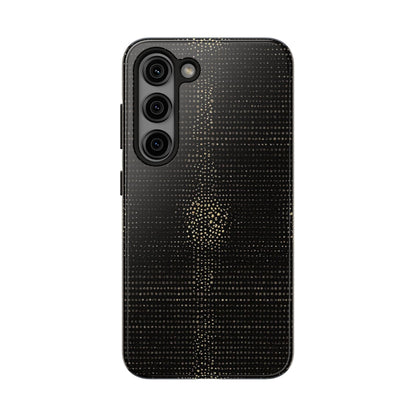Tough Phone Case — Black Textured Metallic Dot Shield