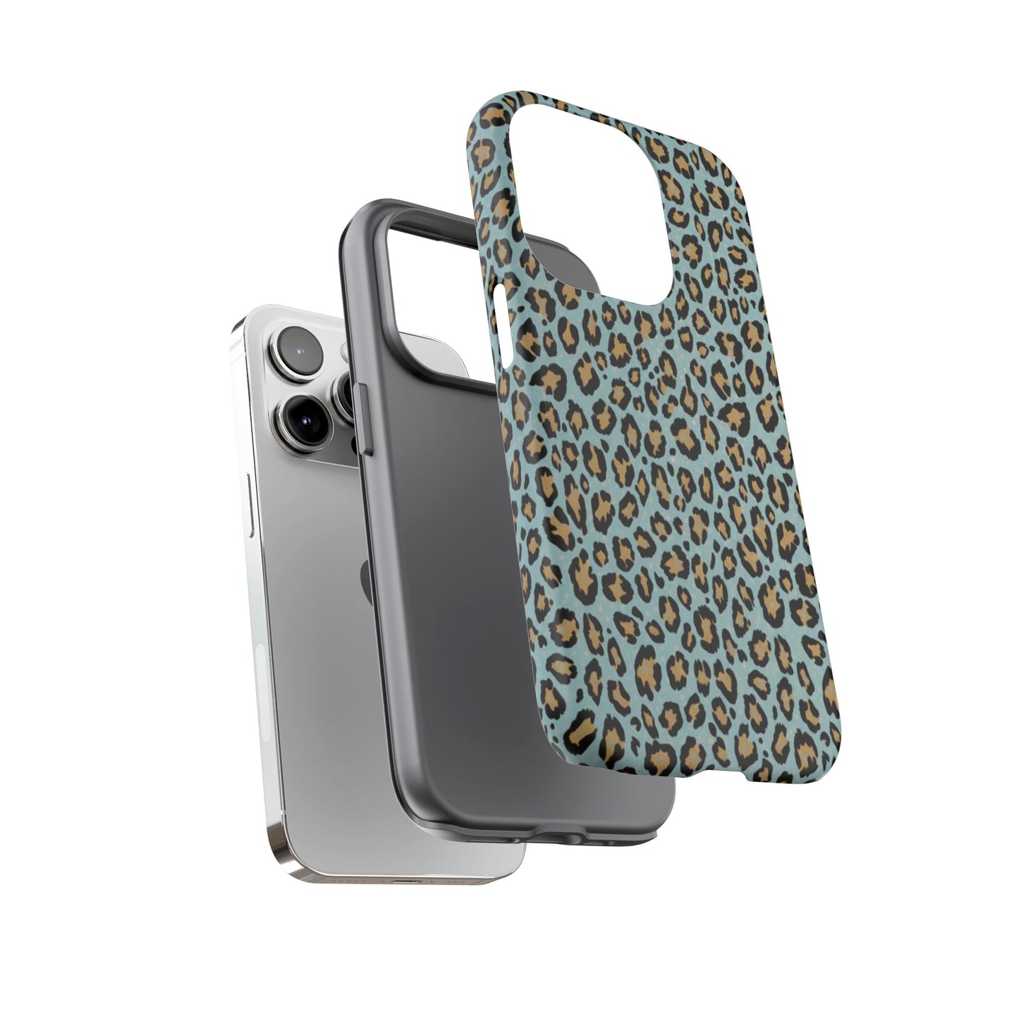 Leopard Print Tough Phone Case - Blue Cheetah Protective Cover