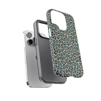 Leopard Print Tough Phone Case - Blue Cheetah Protective Cover