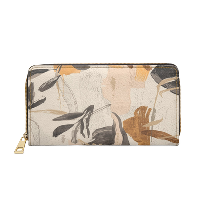 Women's Leafy Fall Wallet - Vegan Everyday Zipper Wallet