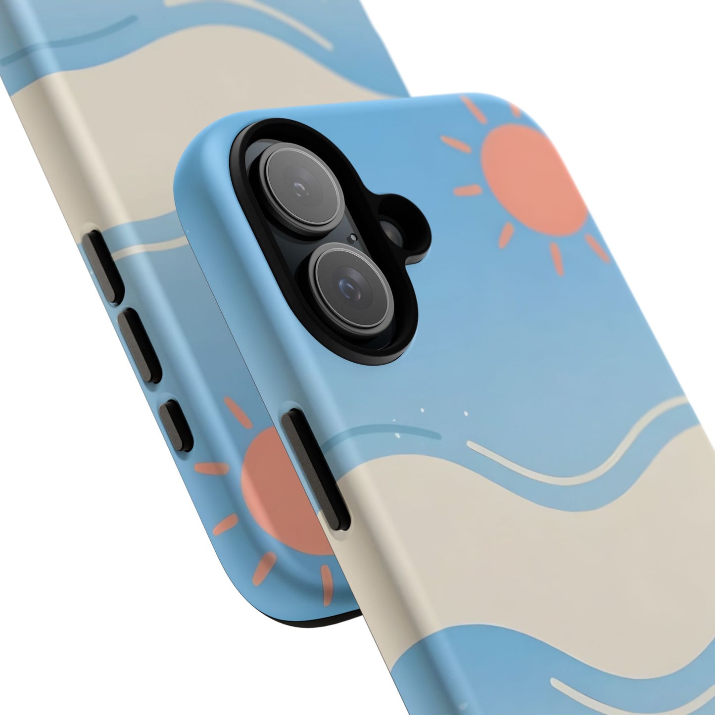 Beach Waves Tough Phone Case — Summer Sun & Seashell Protective Cover