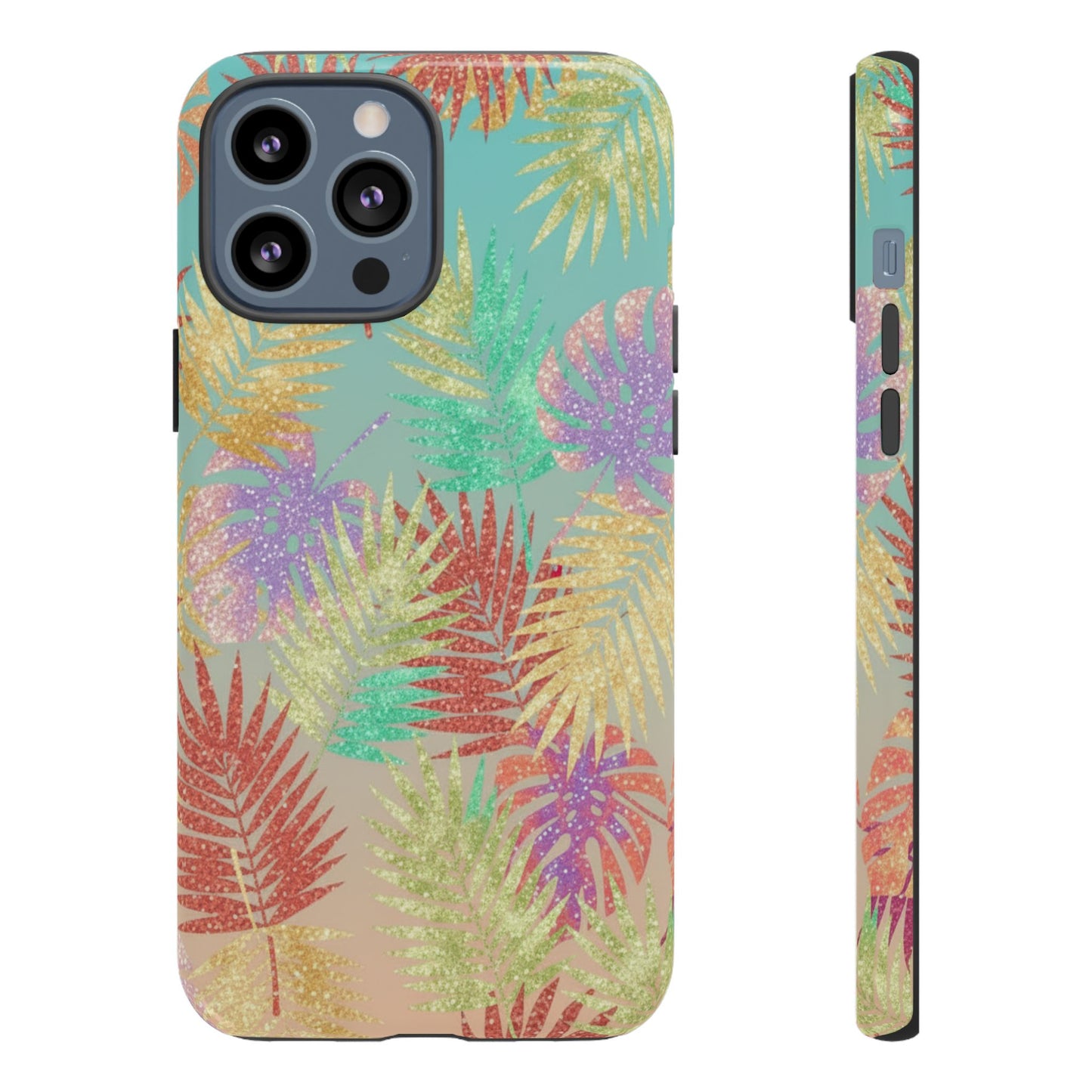 Tropical Palm Leaf Tough Phone Case – Colorful Pastel Botanical Protection