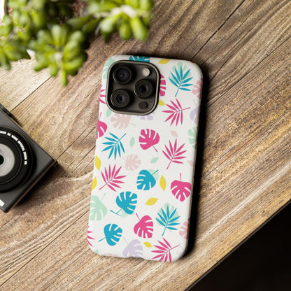 Tropical Leaf Phone Case — Colorful Pastel Monstera & Palm iPhone Case
