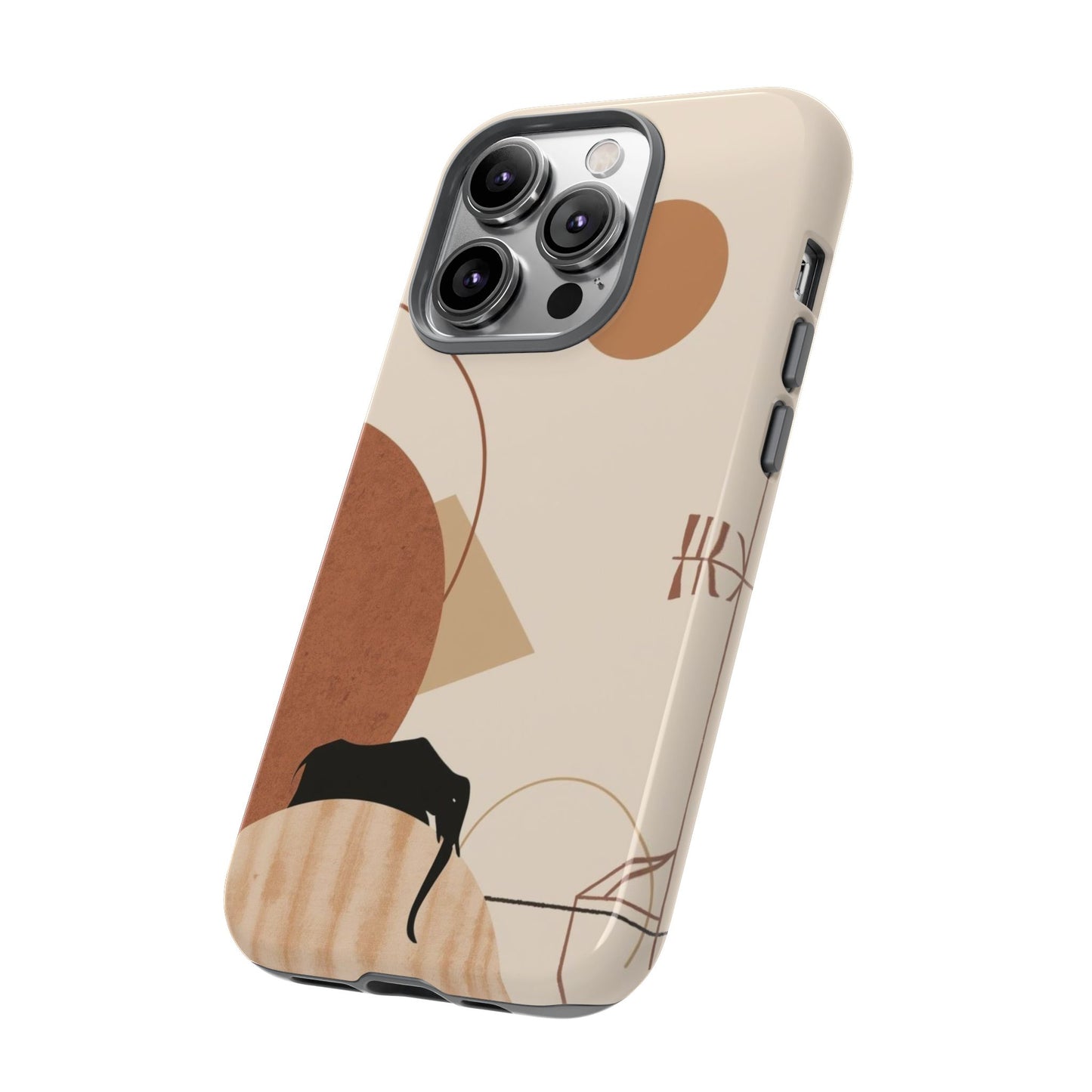 Abstract Earth Tones Phone Case — Minimal Geometric Design