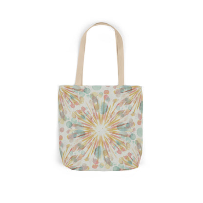Boho Sunburst Canvas Tote Bag — Pastel Tie-Dye Beach & Market Bag
