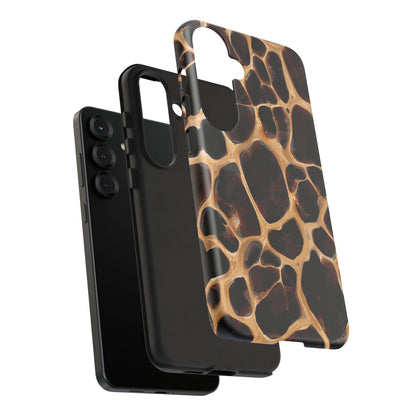 Phone Case — Brown Leather Dot Texture Rugged Protective Cover
